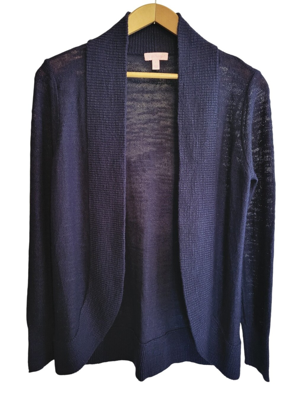 Lilly Pulitzer Navy Blue Amalie Open Front Cardigan Sweater Size Large
